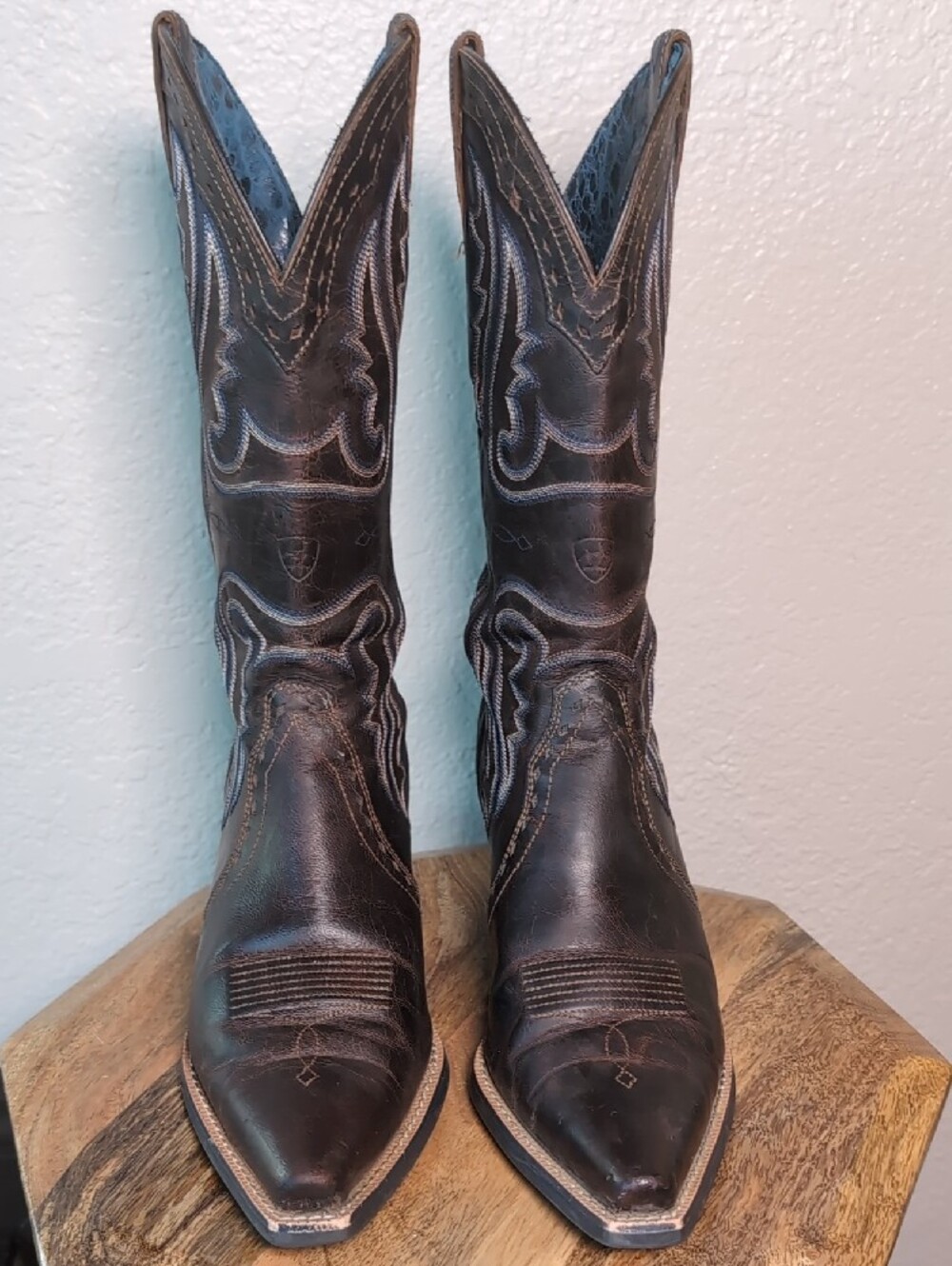 Ariat Heritage X-Toe Dark Brown Leather Western Cowgirl Boots - Picture 7 of 14